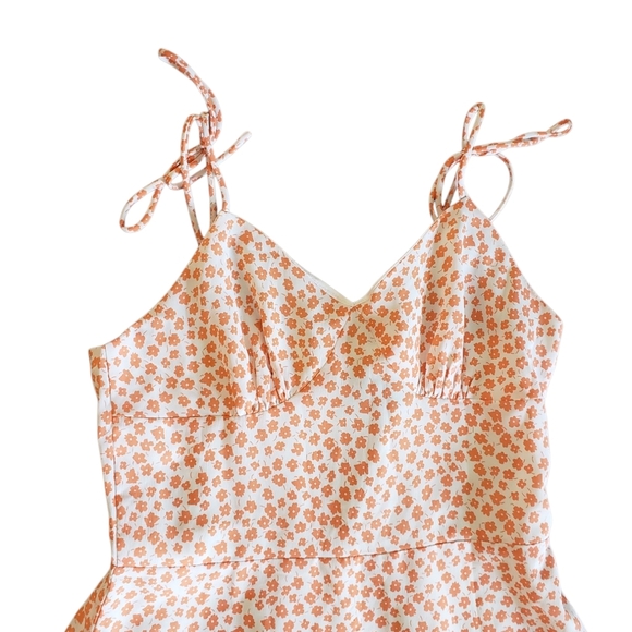 CIDER Peach Floral A Line Dress Small - Picture 2 of 4